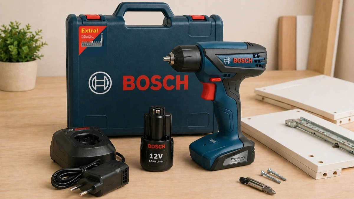 Parafusadeira Bosch GSR 1000 Smart 12V — melhor 12V para uso doméstico e montagem de móveis 2026