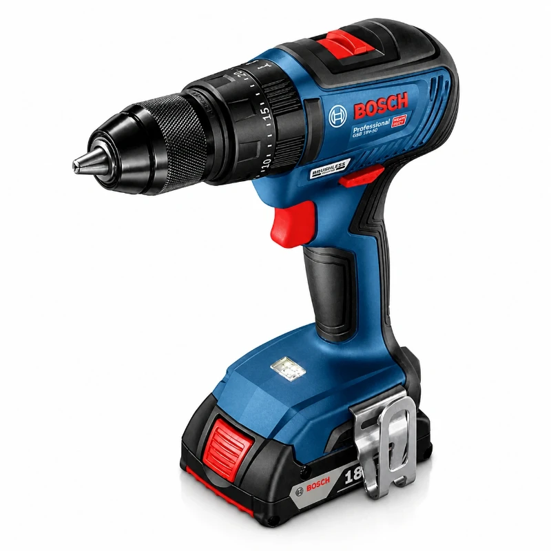 Parafusadeira Bosch GSB 18V-50 Brushless com 2 baterias